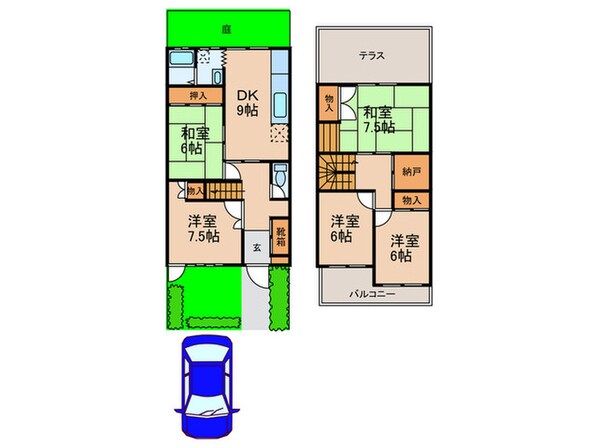 高間町貸家の物件間取画像